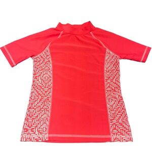 Circo Coral Pink Short Sleeve Swim‎ Sun Shirt Rash Guard Size: Medium 7/8 EUC